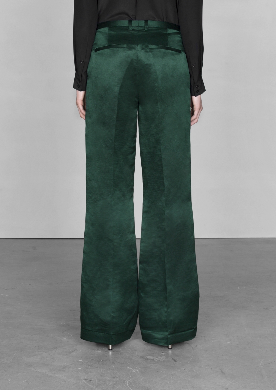 Slacks and Chinos Wide-leg and palazzo trousers & Other Stories Synthetic Trouser in Dark Green Green Womens Clothing Trousers 