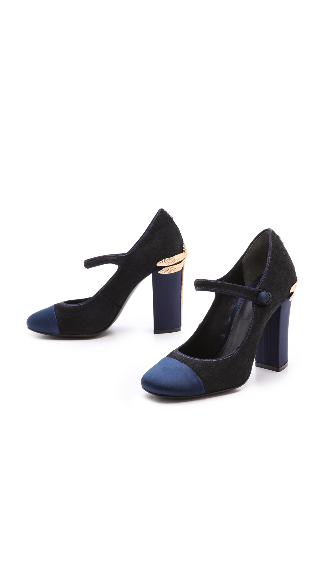 Tory Burch Imogene Mary Jane Haircalf Pumps in Bright Navy/Navy (Blue) - Lyst
