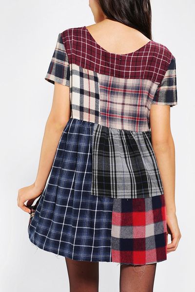 Urban Outfitters Urban Renewal Patchwork Flannel Dress in Multicolor ...