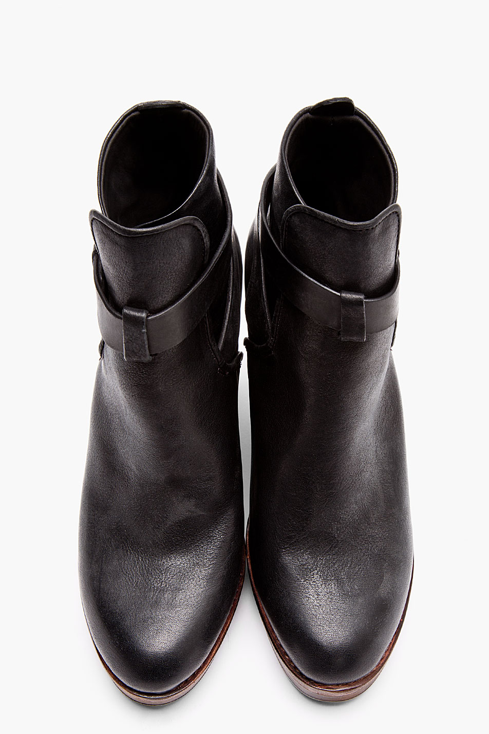Leather Emery Wooden Wedge Boots | Lyst