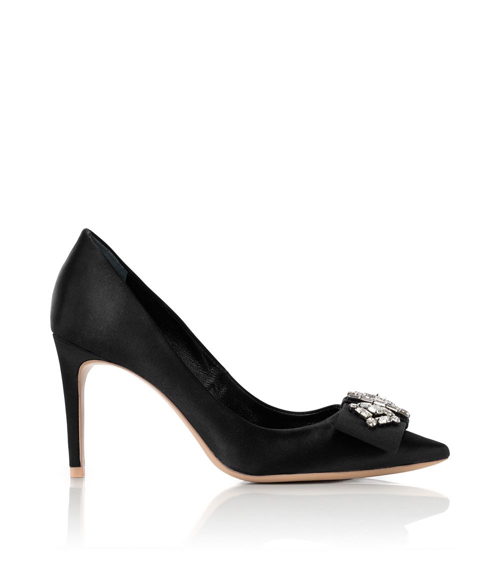 Tory Burch Aria Pump with Crystal Bow in Black - Lyst