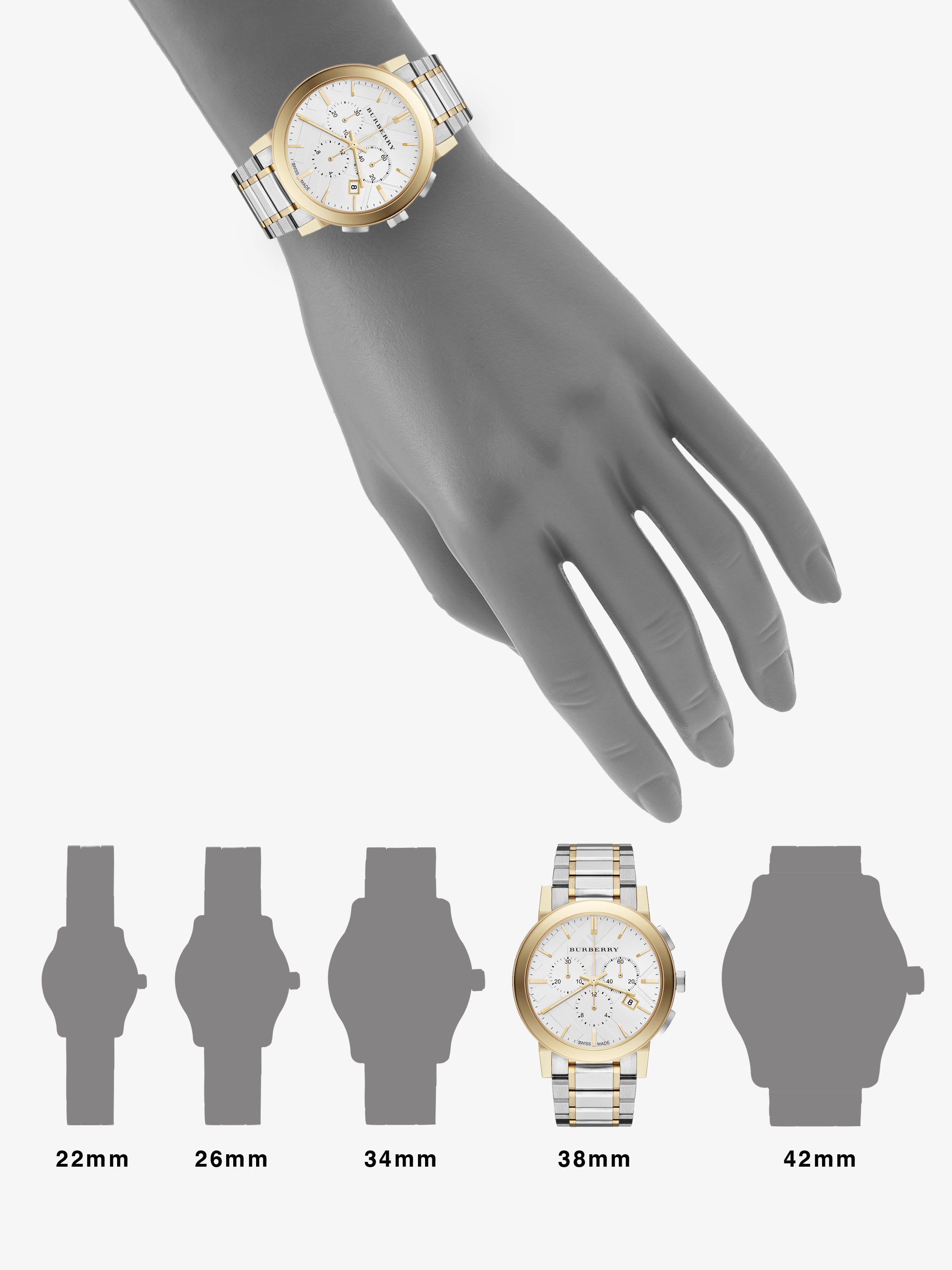 two tone burberry watch
