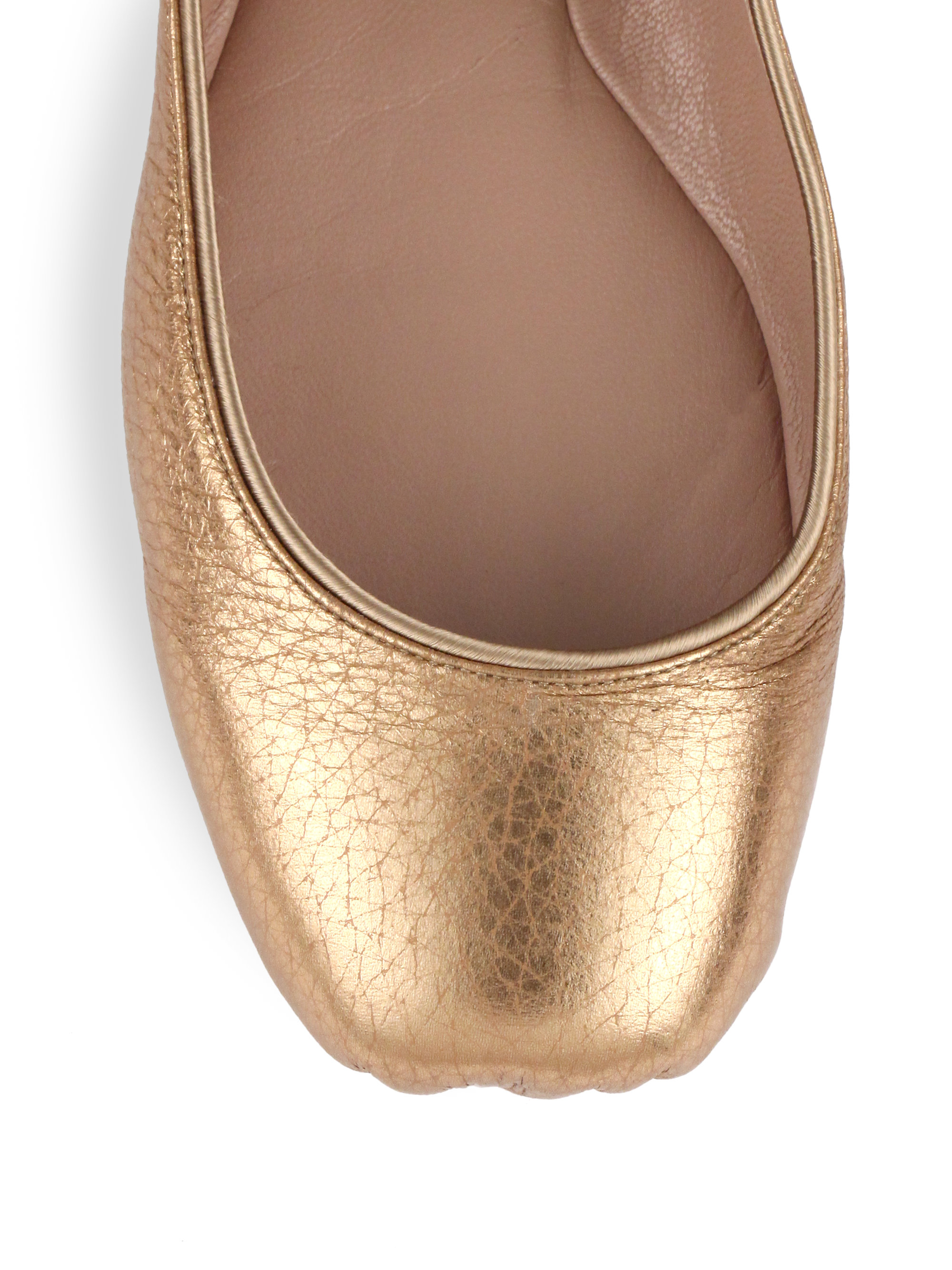 chloe gold ballet flats