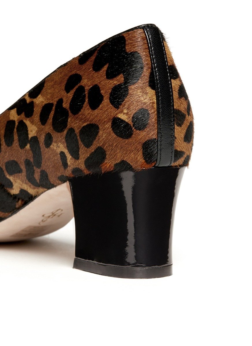 leopard print pumps block heel
