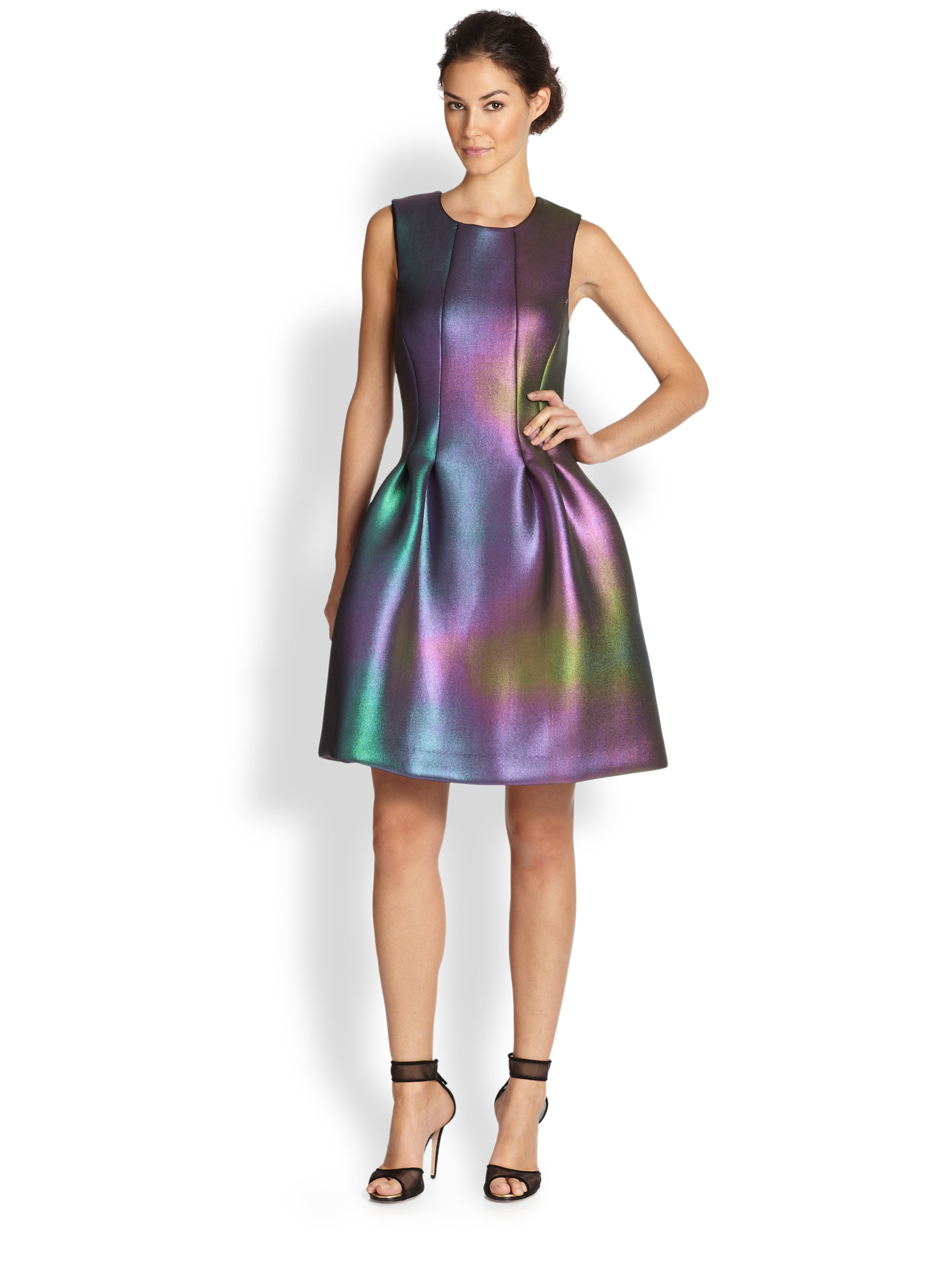 Cynthia rowley Seamed Iridescent Dress | Lyst