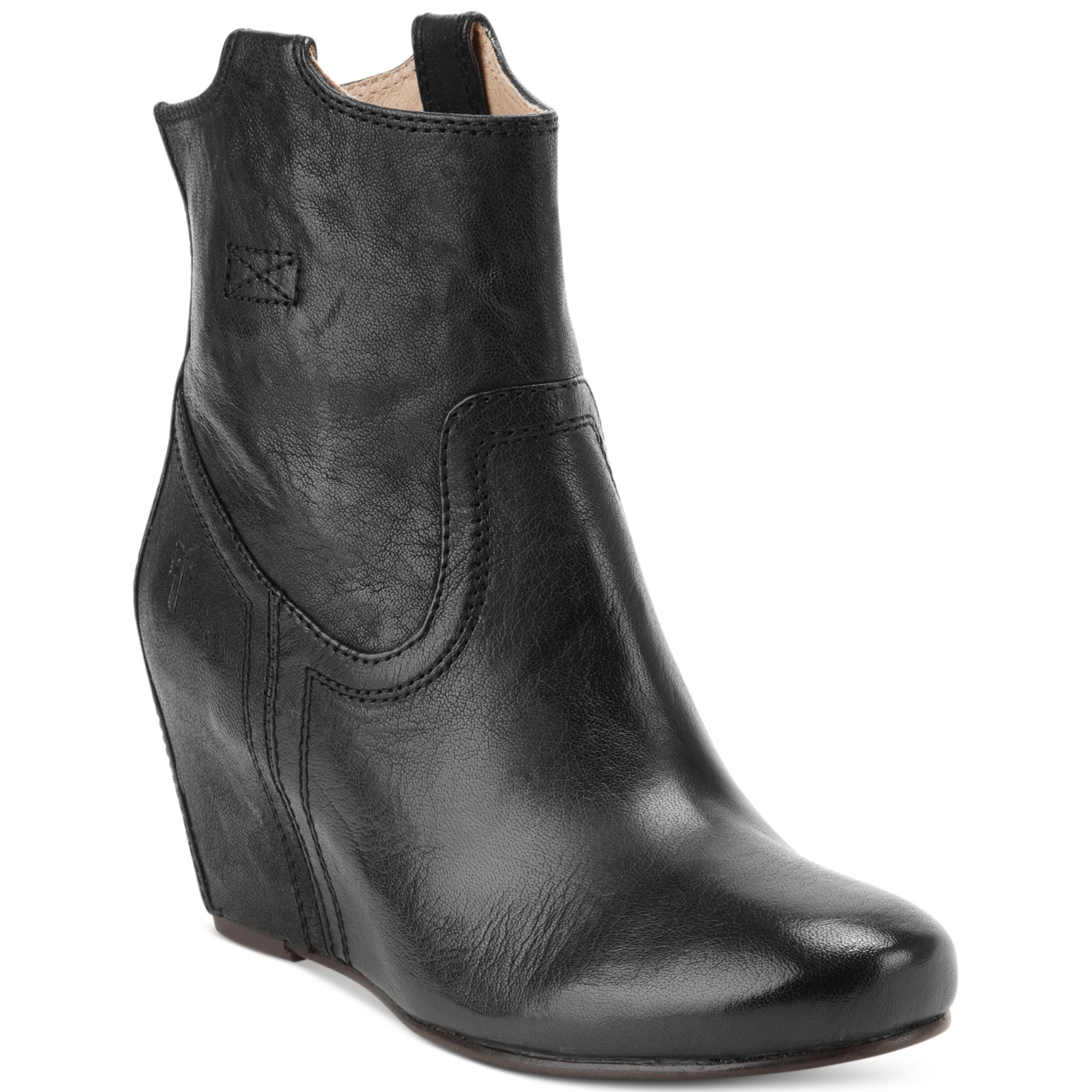 Lyst - Frye Carson Wedge Booties in Black