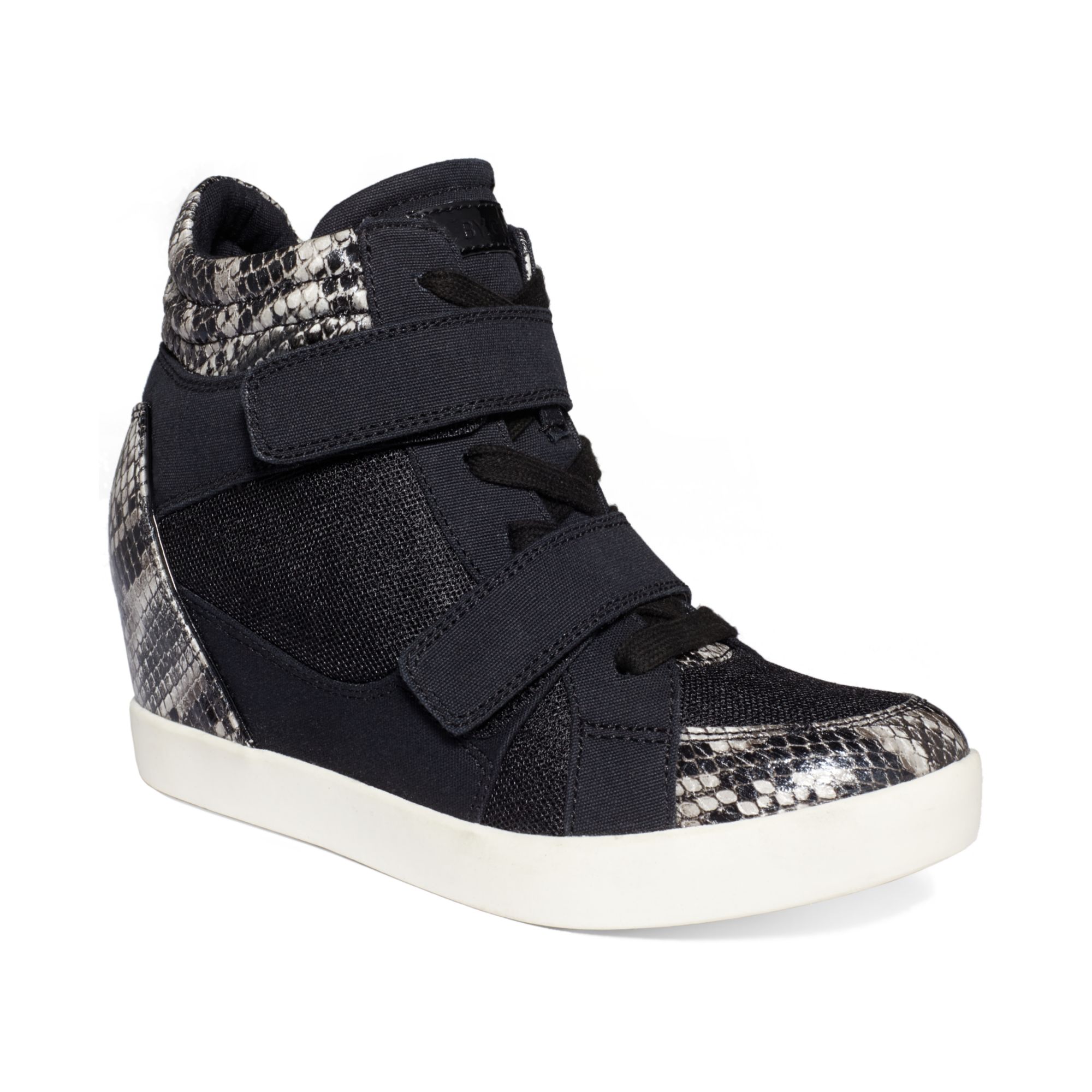 guess wedge sneakers black
