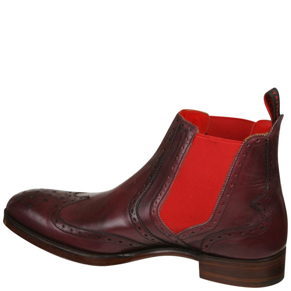 chelsea boots with red elastic
