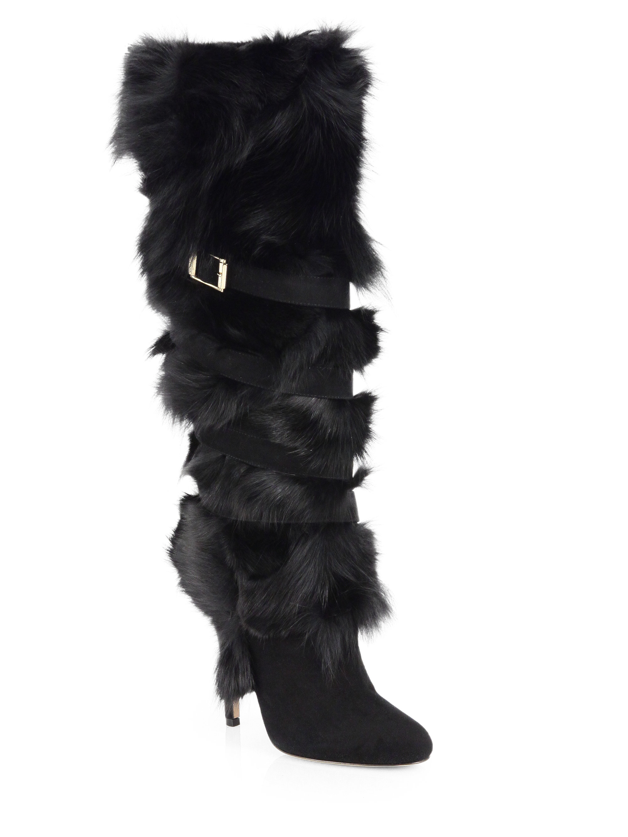 tall boots with fur