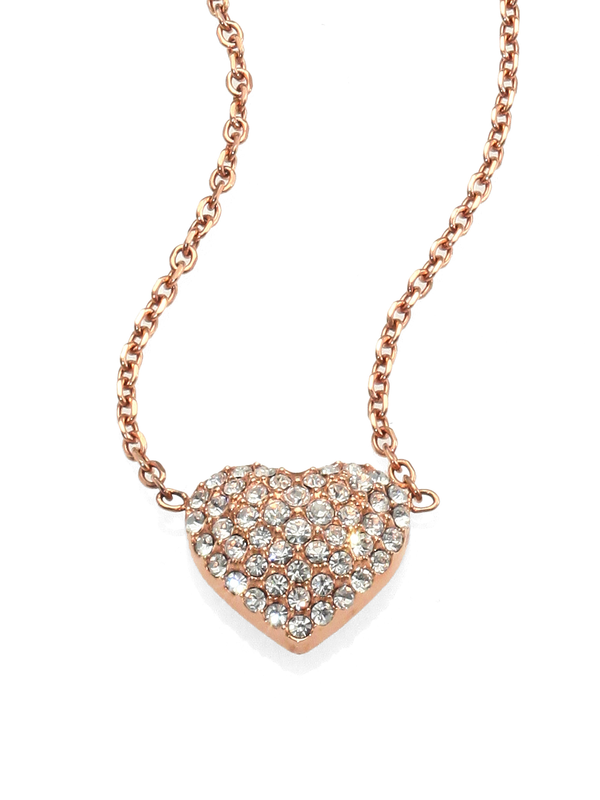 michael kors heart necklace rose gold