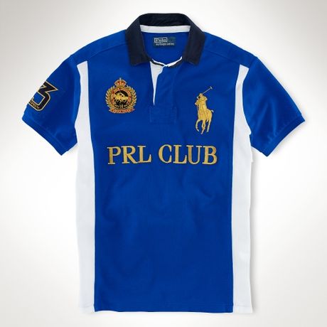 Polo Ralph Lauren Custom Fit Prl Club Polo in Blue for Men | Lyst
