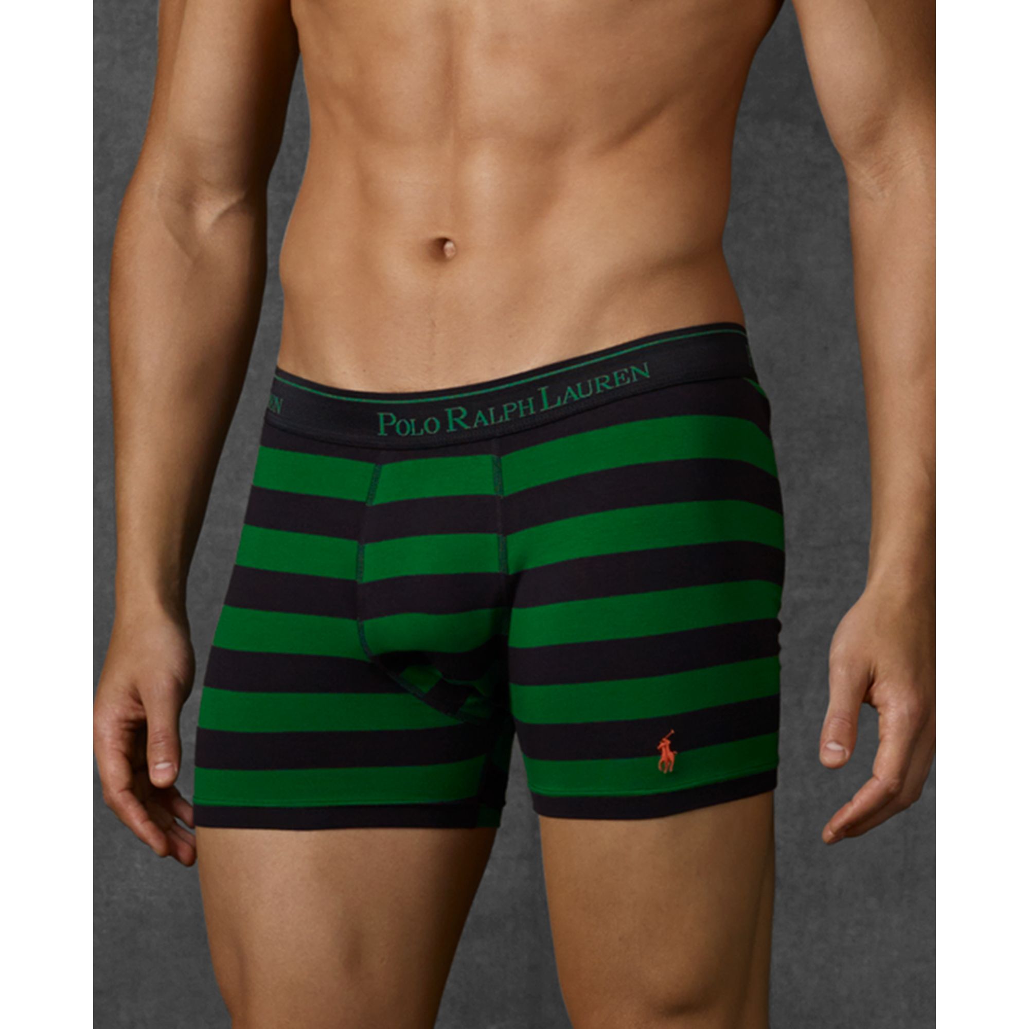 Hugo Boss Stripes Boxer Open Green