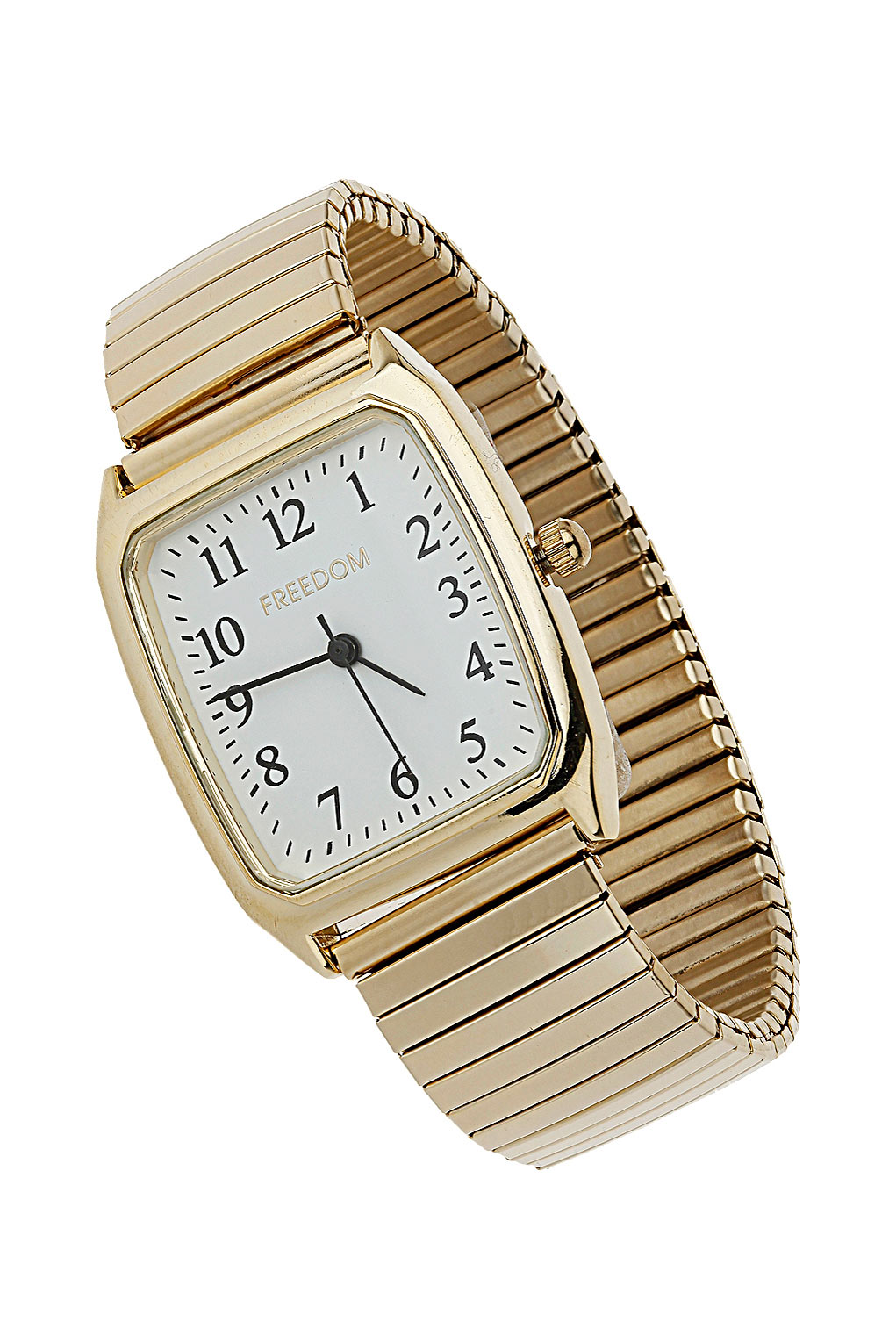 Rectangle Stretch Strap Watch in Metallic Lyst