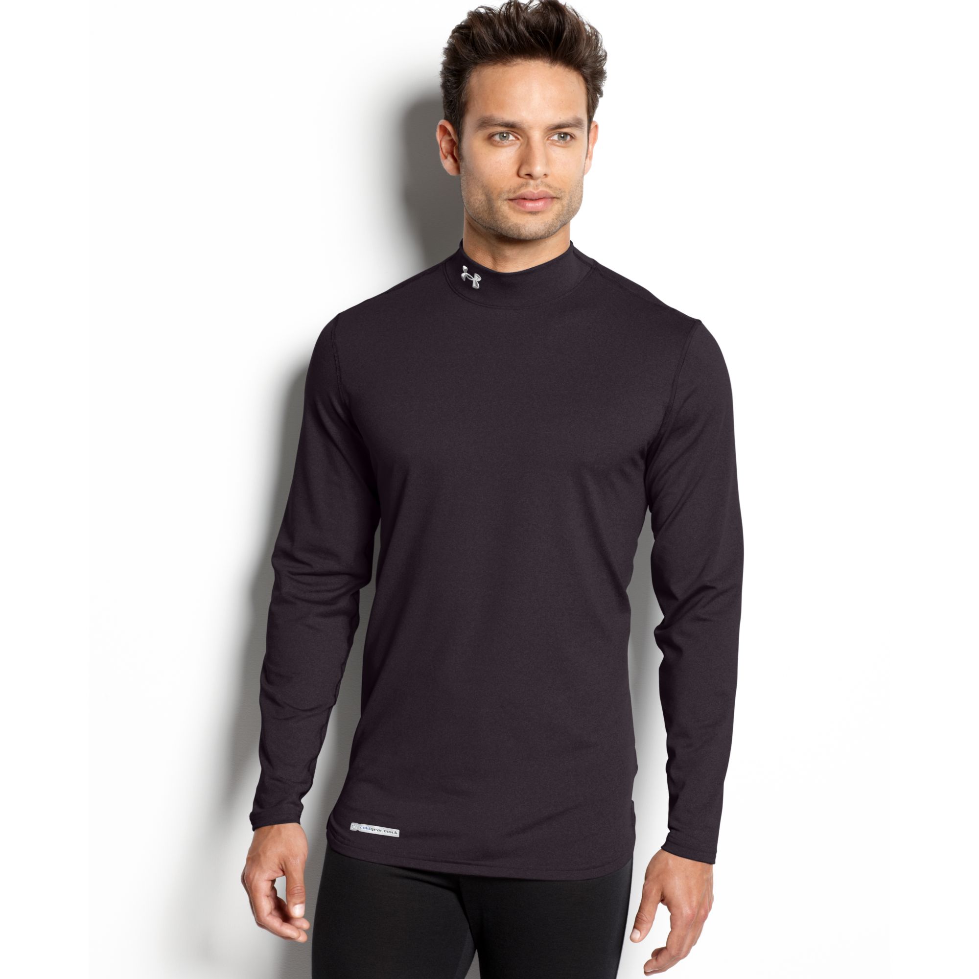 Download Lyst - Under Armour Evo Coldgear Fitted Long Sleeve Mock T ...