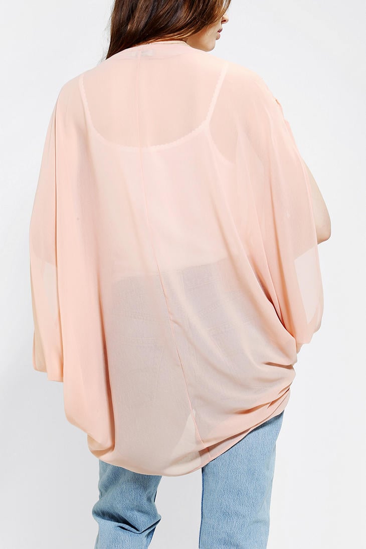 pink chiffon cardigan