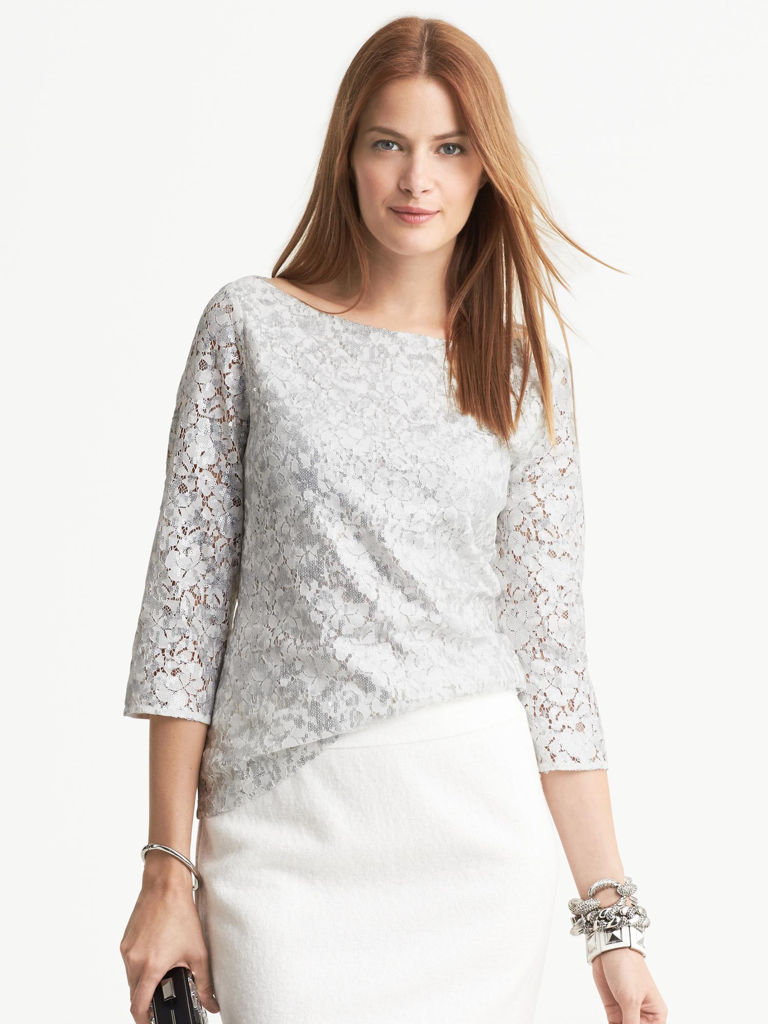 banana republic sequin top