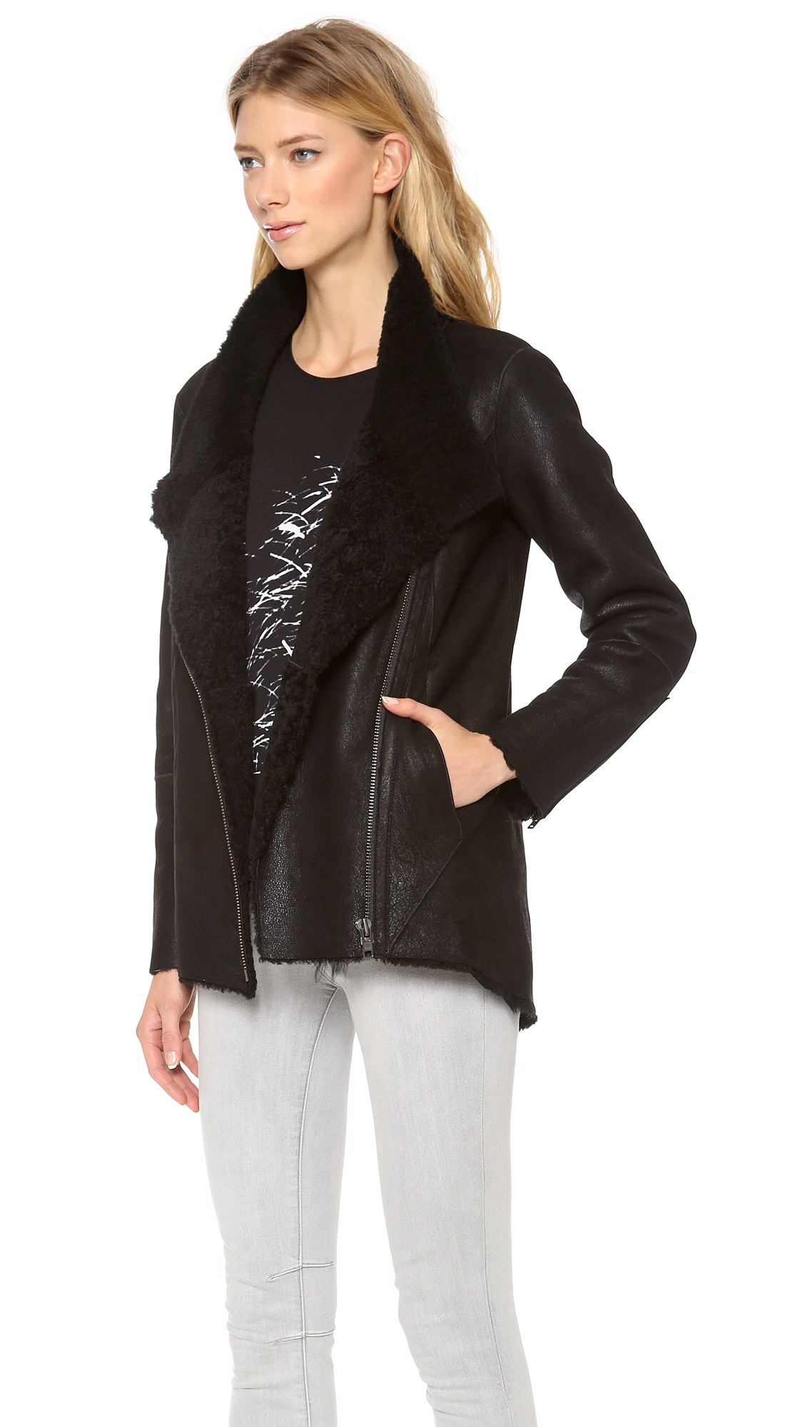 helmut lang shearling jacket