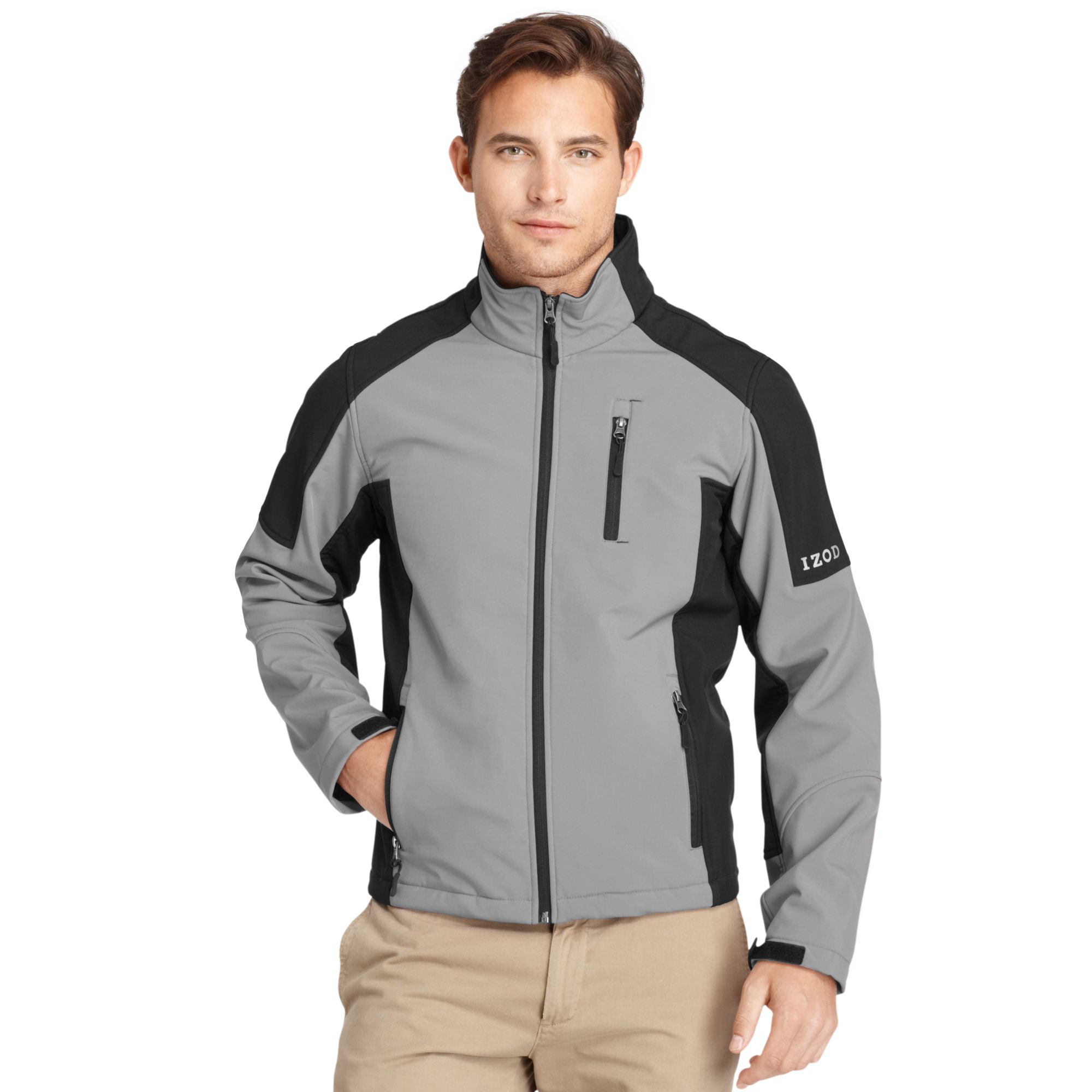 Lyst - Izod Jacket Zipfront Colorblocked Softshell Jacket in Gray for Men