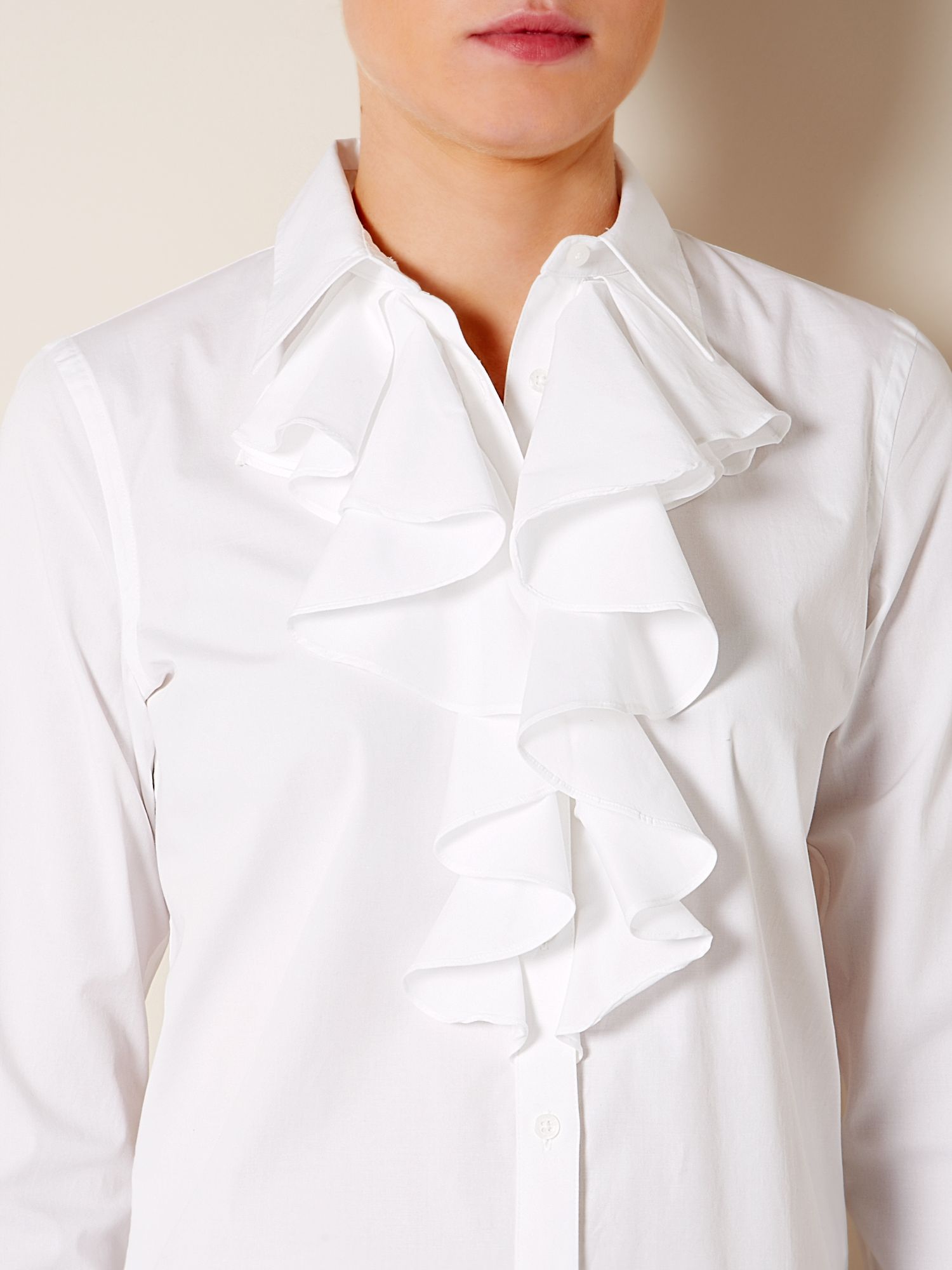 ralph lauren white ruffle blouse 422d39