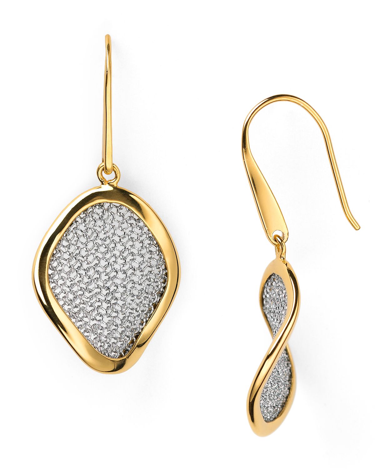 Adami & martucci Small Drop Mesh Earrings in Metallic Lyst