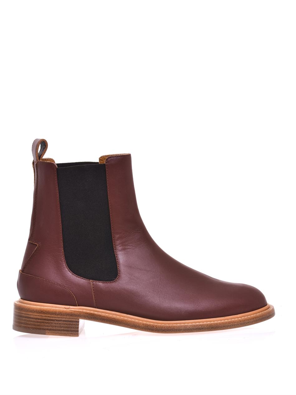 Chlo Leather Chelsea Boots In Brown Lyst