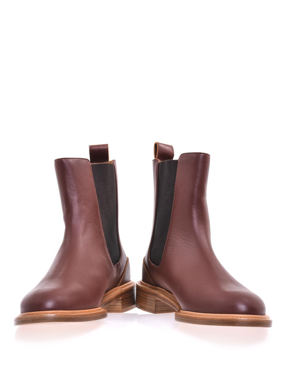 Chloé Leather Chelsea Boots in Brown Lyst