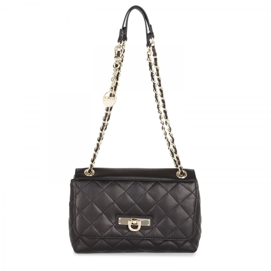 Dkny Quilted Leather Shoulder Bag in Black | Lyst