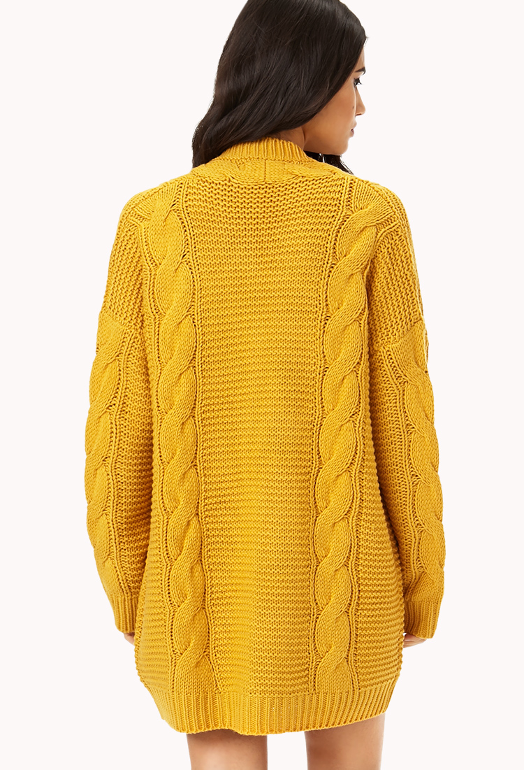 mustard yellow cardigan sweater