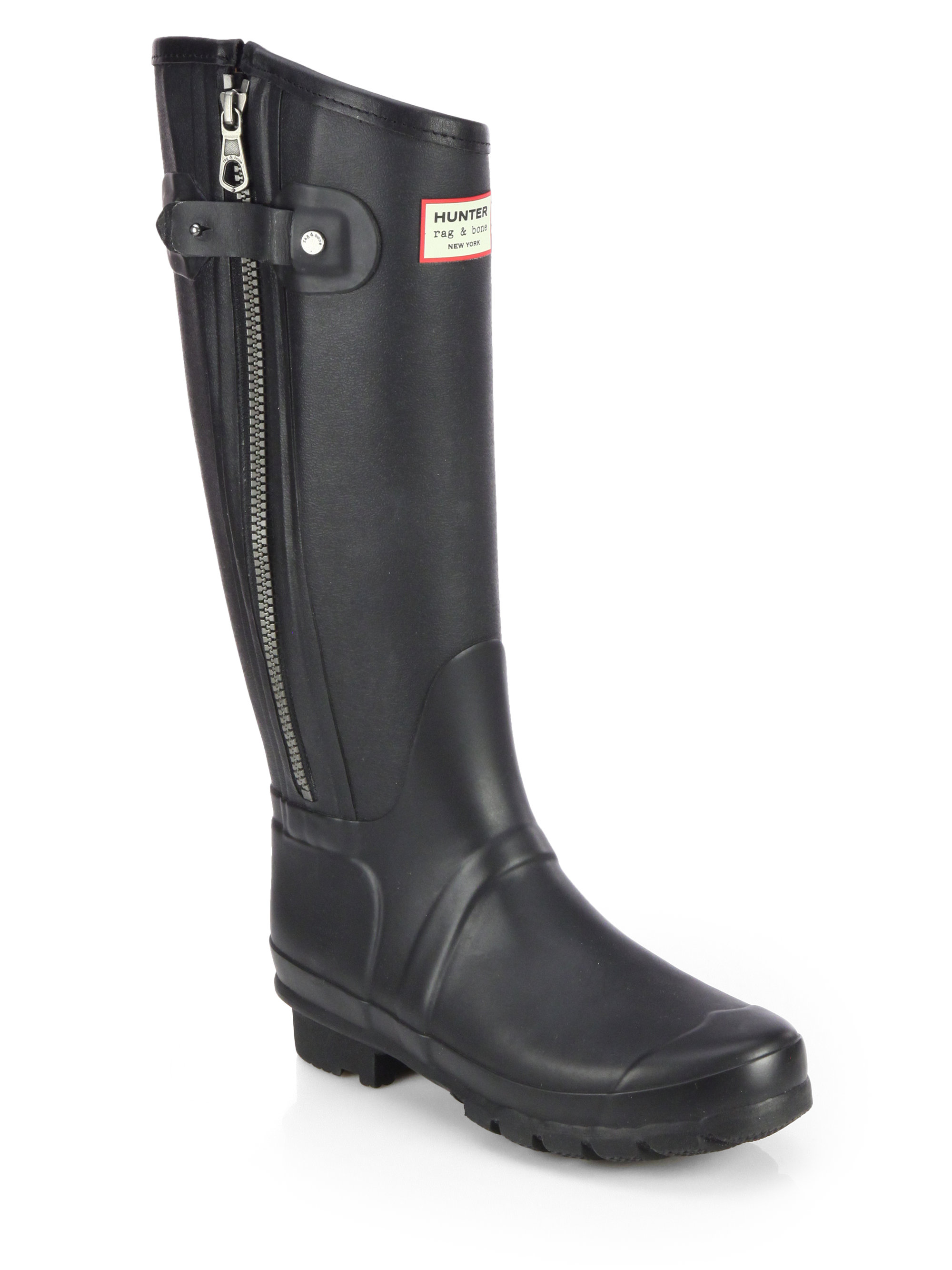 Hunter Rag Bone Kneehigh Rain Boots in Black (BLACK-BLACK) | Lyst