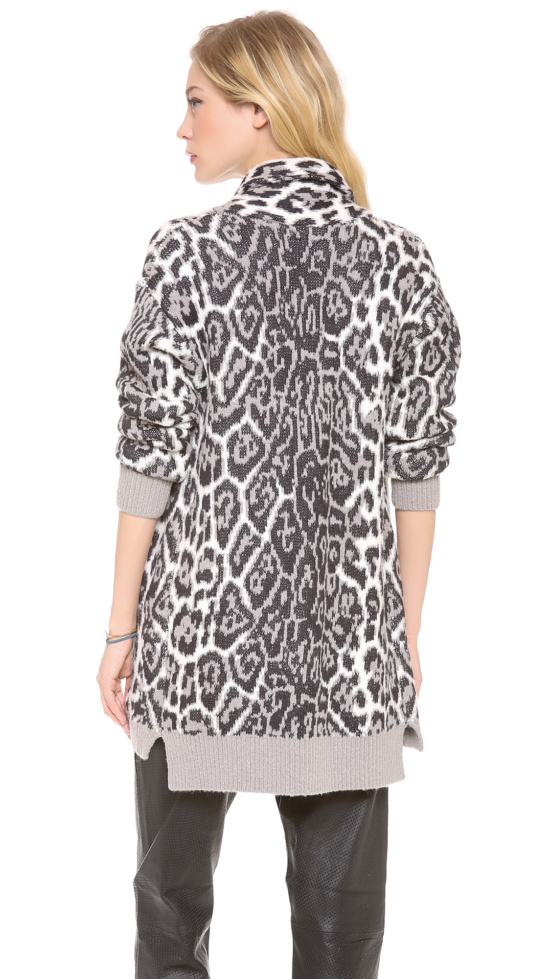 Lyst - Juicy Couture Wild Lynx Jacquard Cardigan in Black