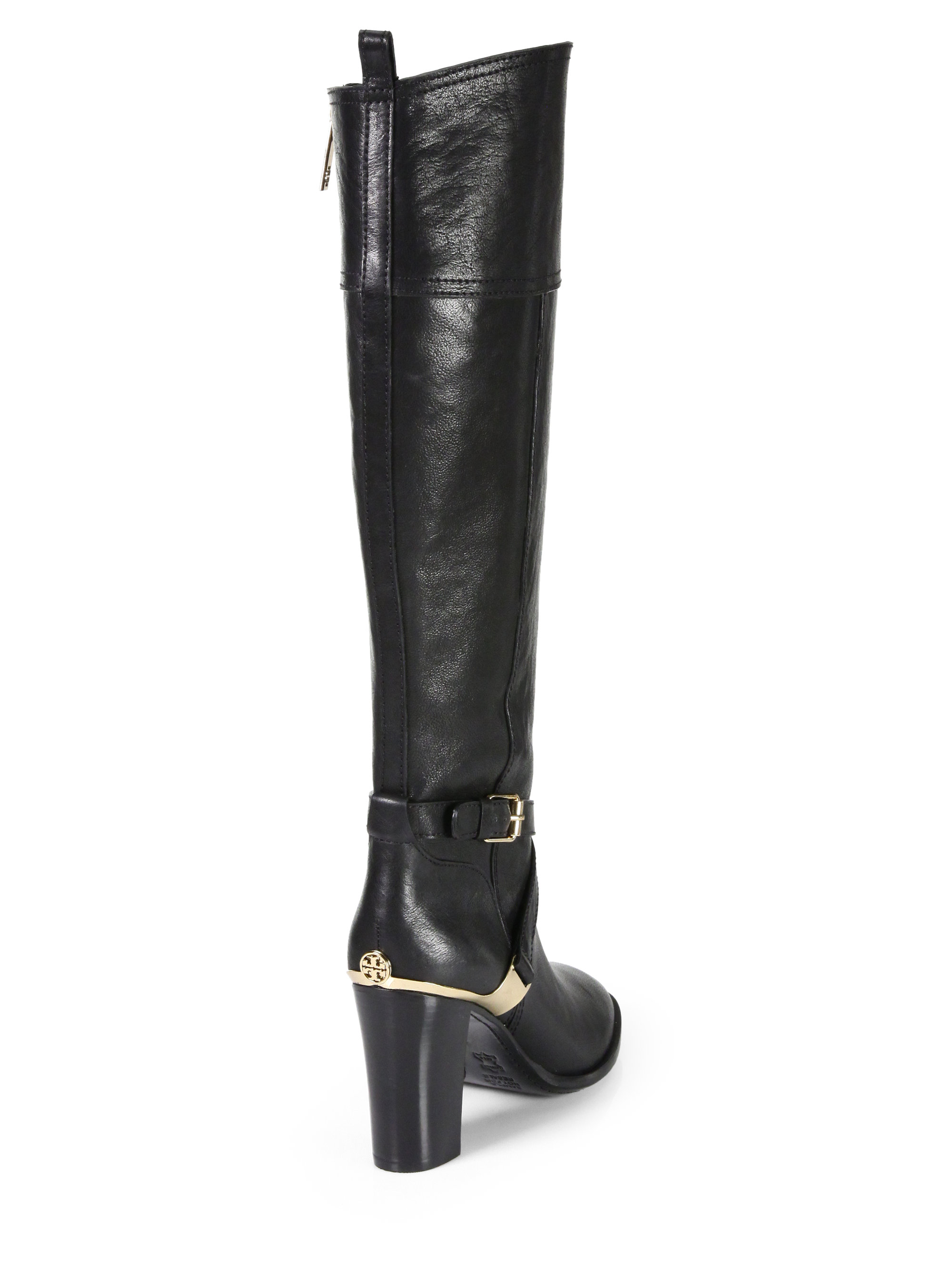 tory burch black riding boot