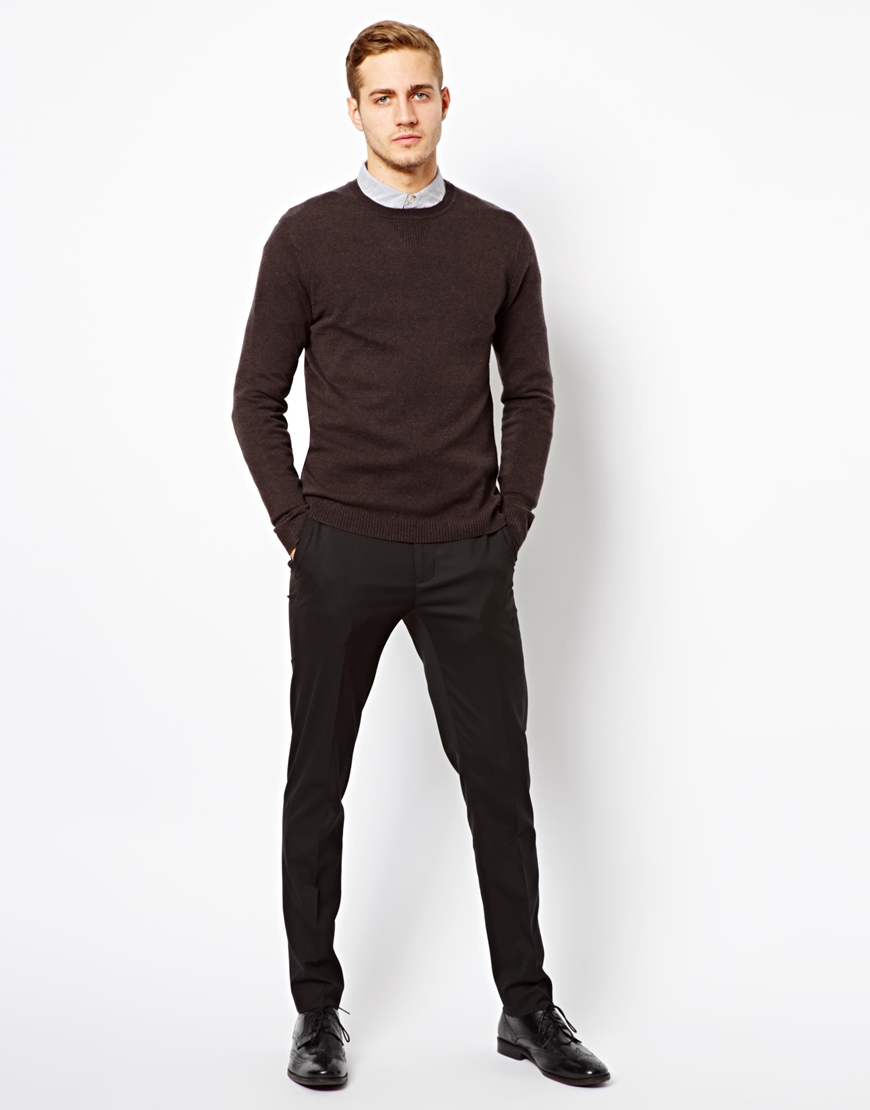 Lyst - Blk Pine Workshop Asos Cashmere Blend Sweater in Brown for Men