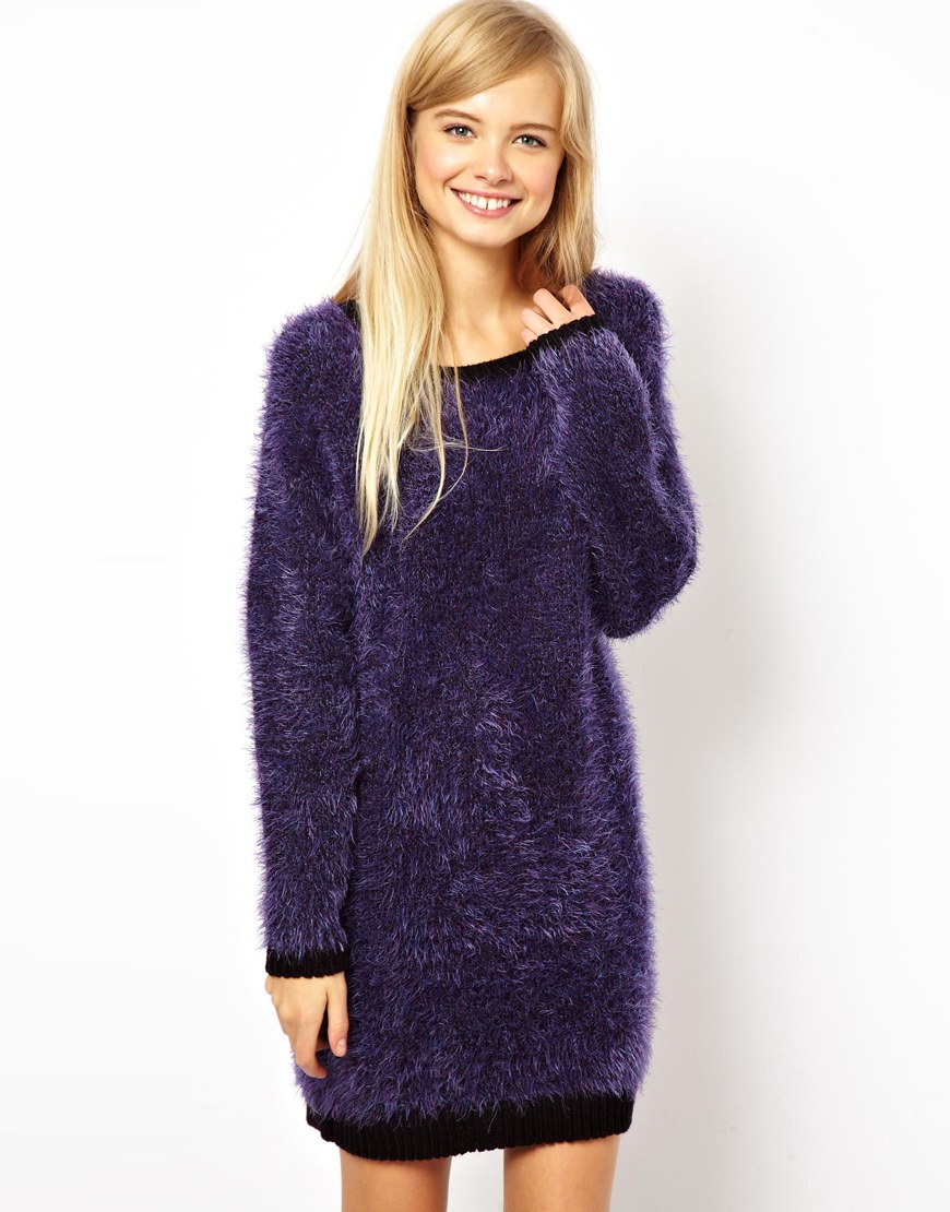 fluffy knit dress