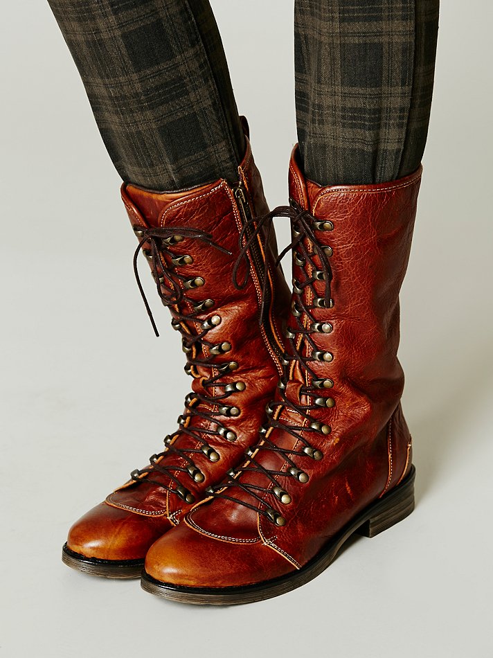 Bed Stu Region Laceup Boot in Brown Lyst