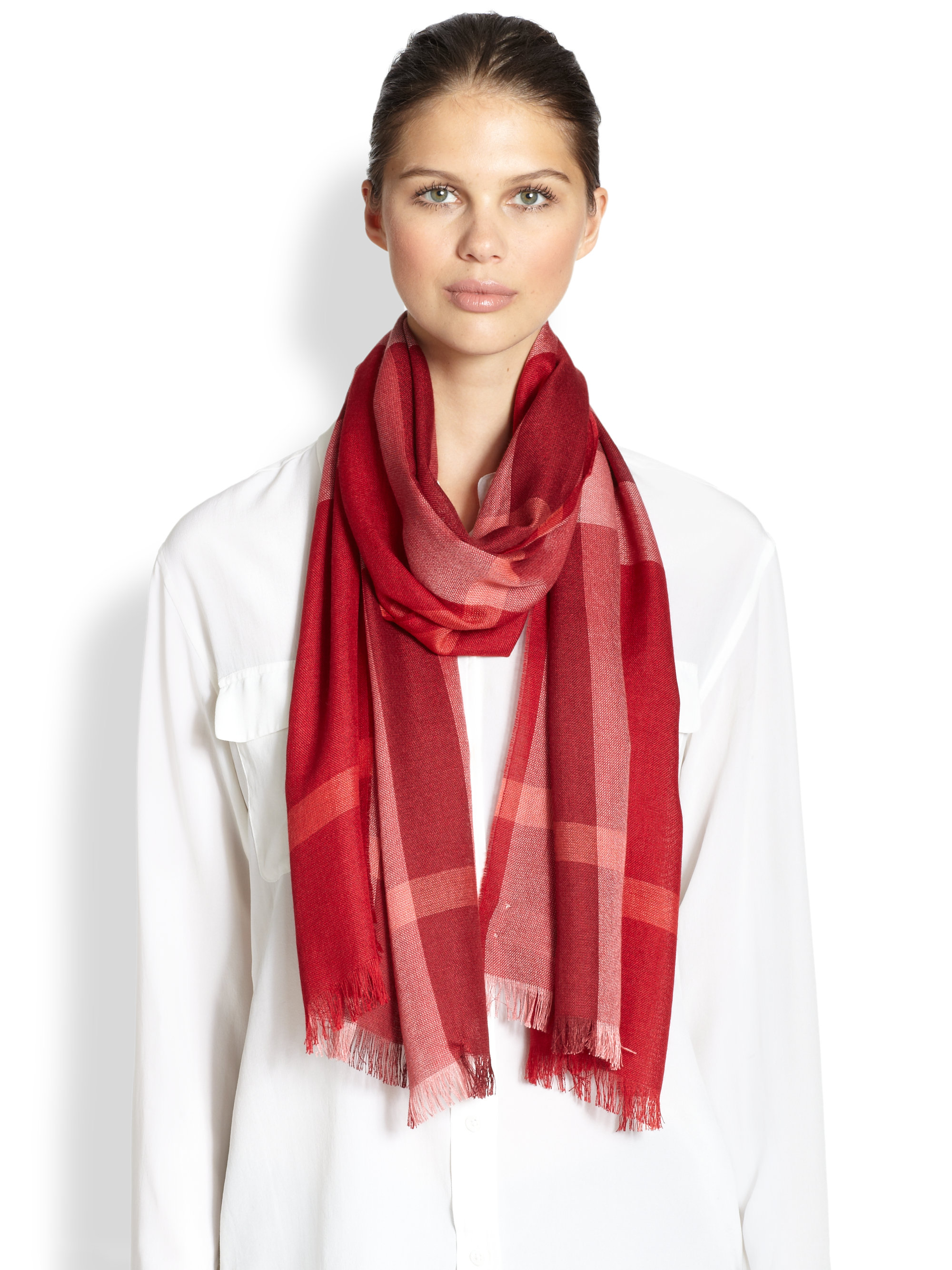 coral cashmere scarf