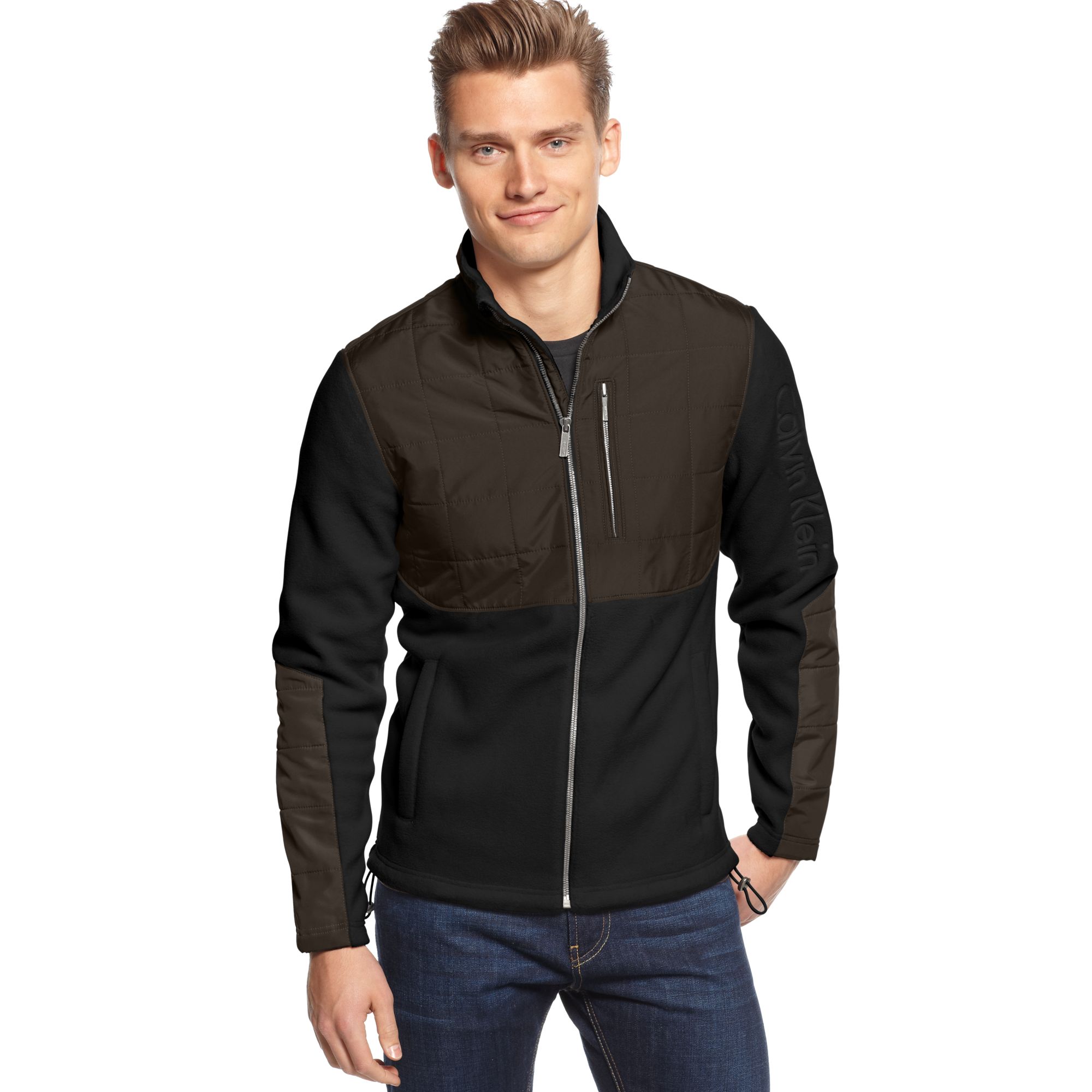 calvin klein fleece jacket men's