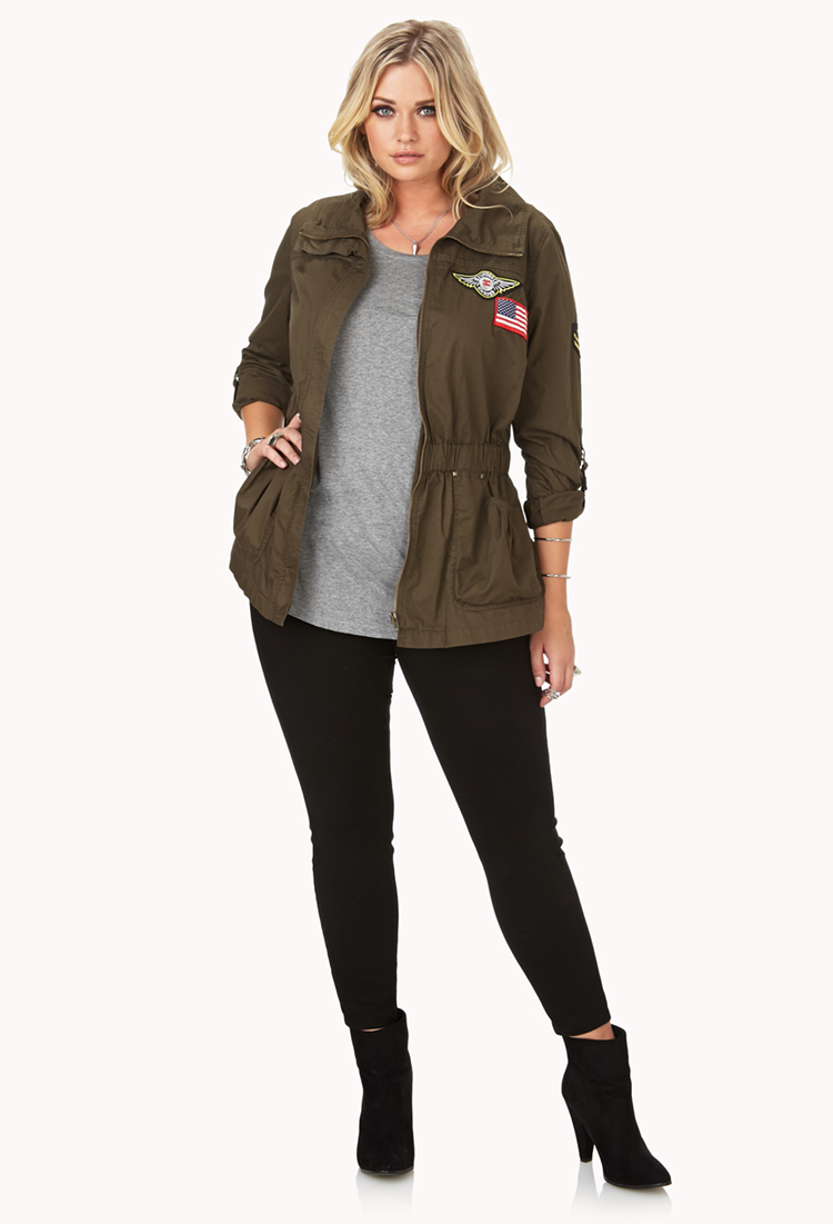 Forever 21 Plus Size Top Gun Utility Jacket in Dark Olive (Green) Lyst