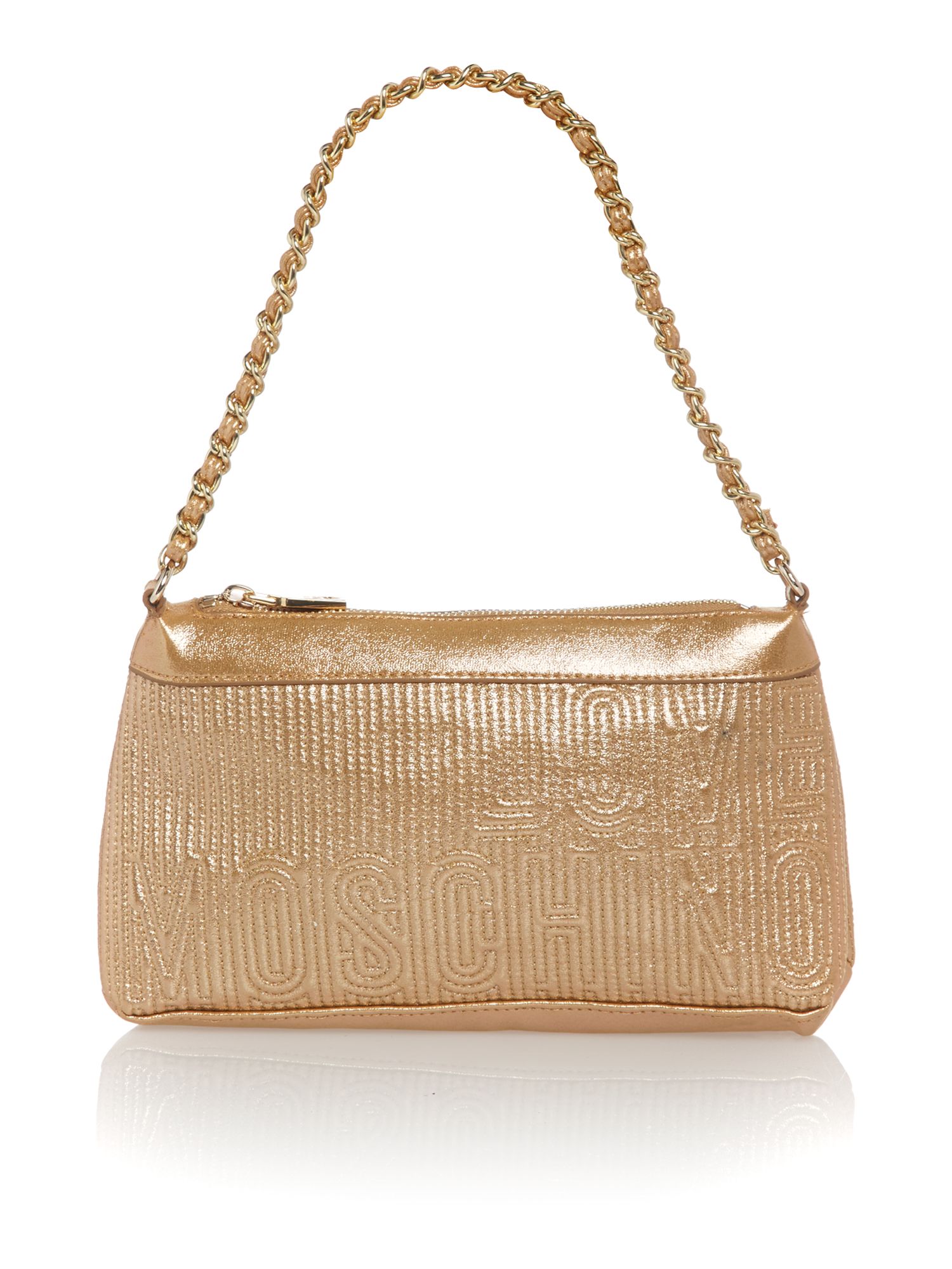 Love Moschino Metallic Shoulder Bag with Chain in Gold (Metallic) Lyst