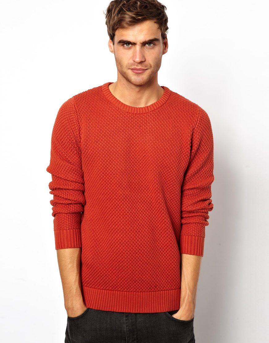mens burnt orange jumper