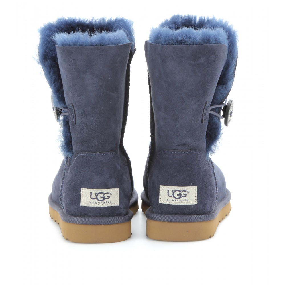 navy sheepskin boots