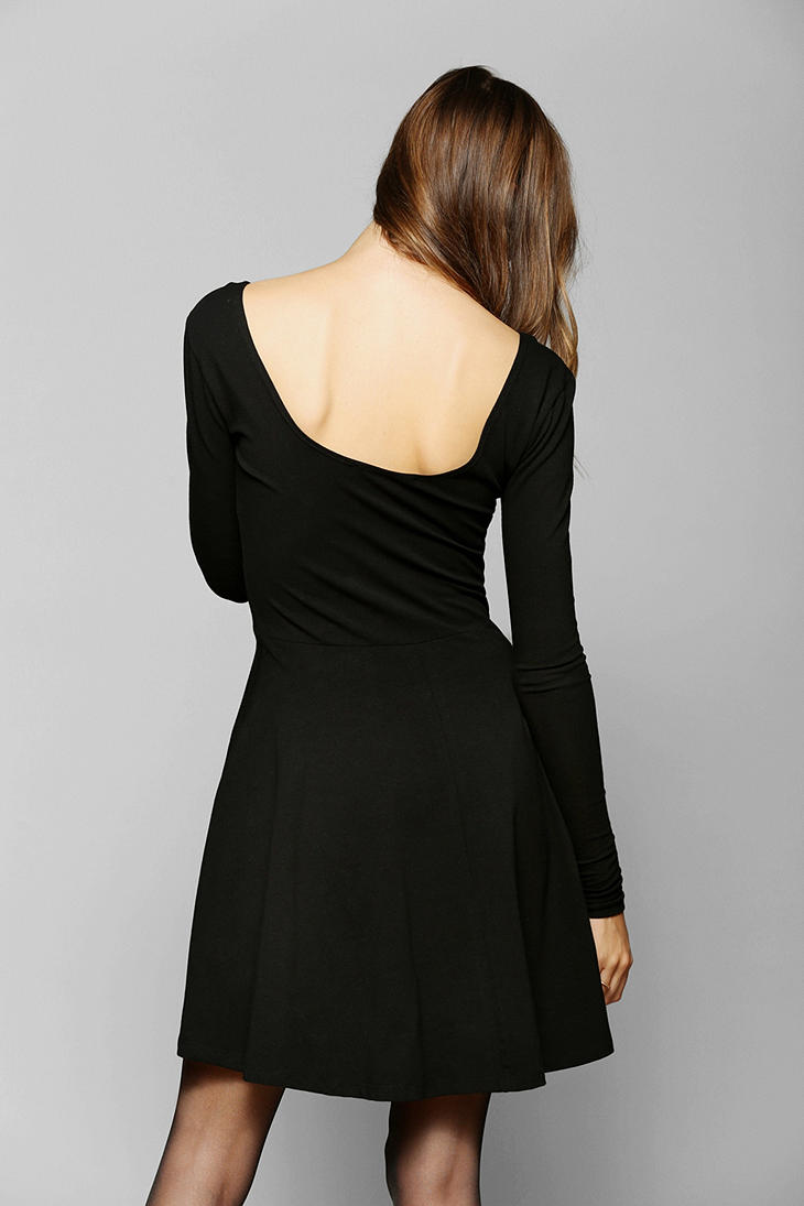 Urban Outfitters Sparkle Fade Longsleeve Knit Skater Dress in Black Lyst