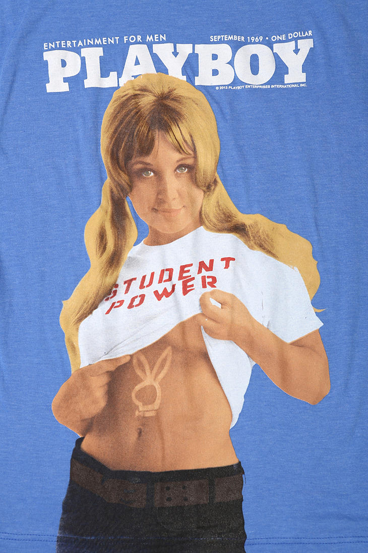 Urban Outfitters Junk Food Playboy Student Tee in Blue for ...