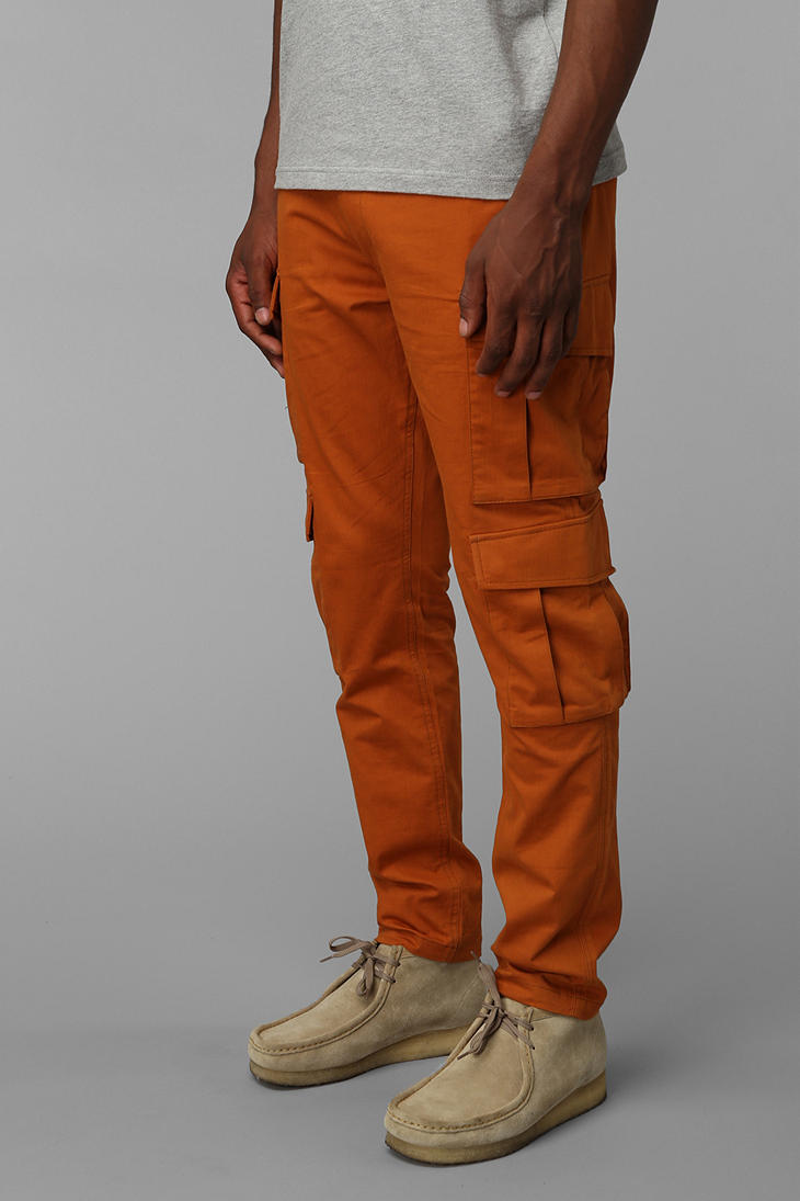 orange cargo jogger pants