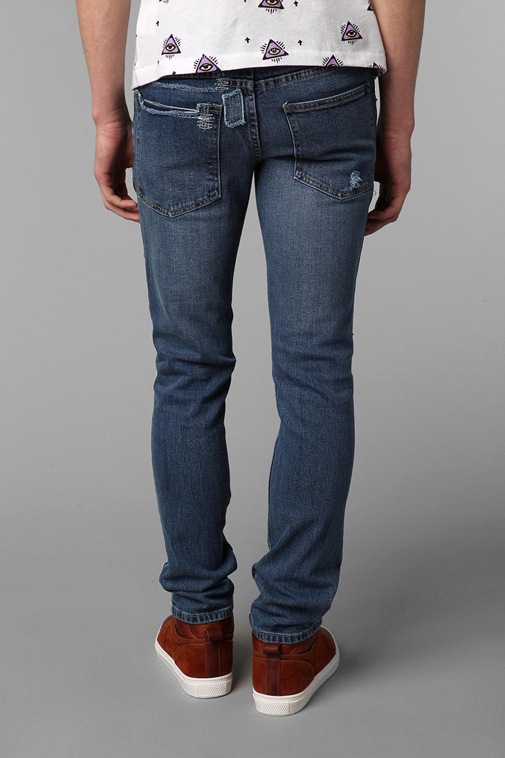 Urban outfitters Cheap Monday Tight Repaired Used Jeans in Blue for Men