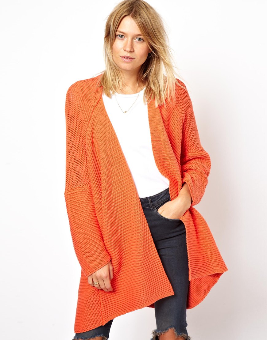 orange cardigan asos