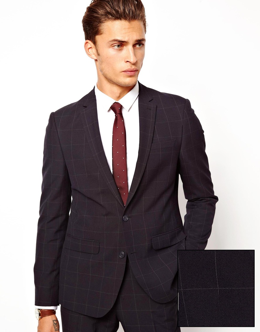 Lyst - Native Youth Asos Slim Fit Suit Jacket in Window Pane Check in ...