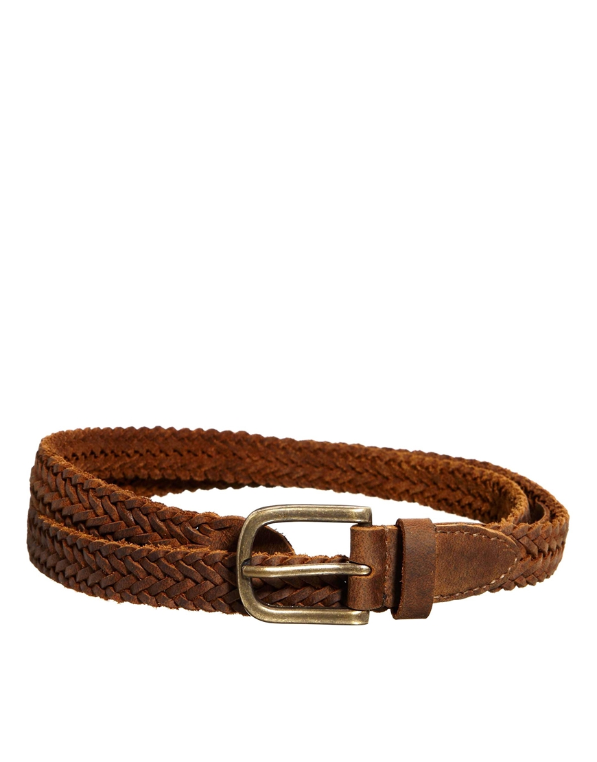 mens brown plaited belt