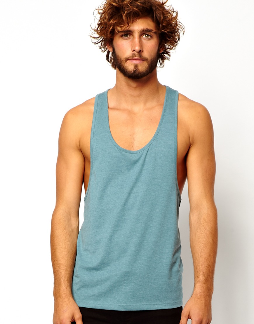 ASOS Vest with Extreme Racer Back in Blue for Men Lyst
