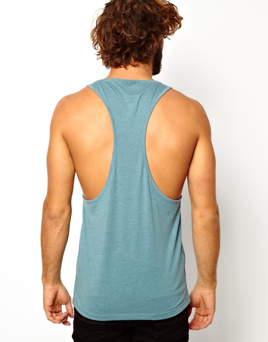 ASOS Vest with Extreme Racer Back in Blue for Men Lyst