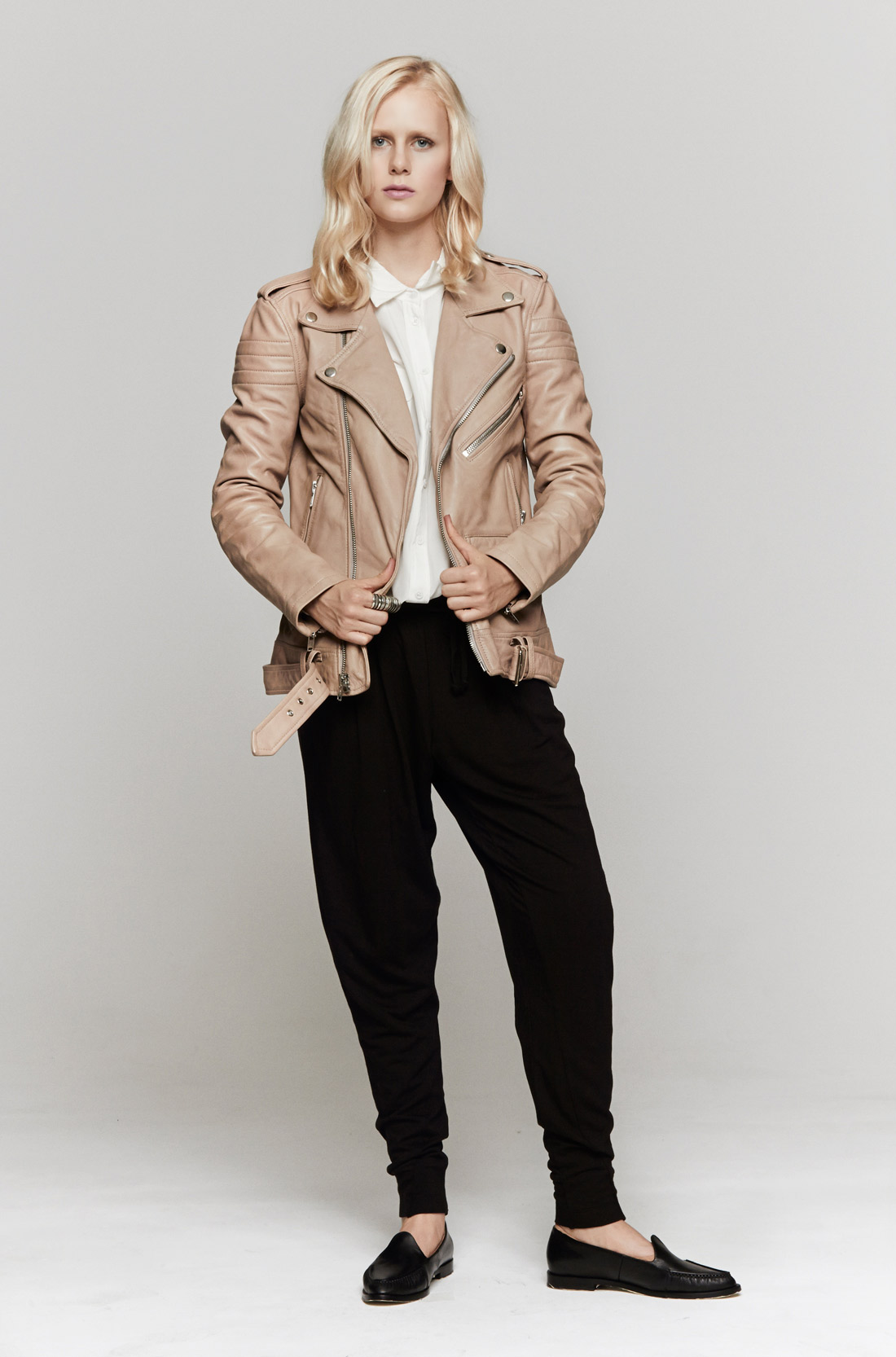 Blk dnm Leather Jacket in Natural | Lyst